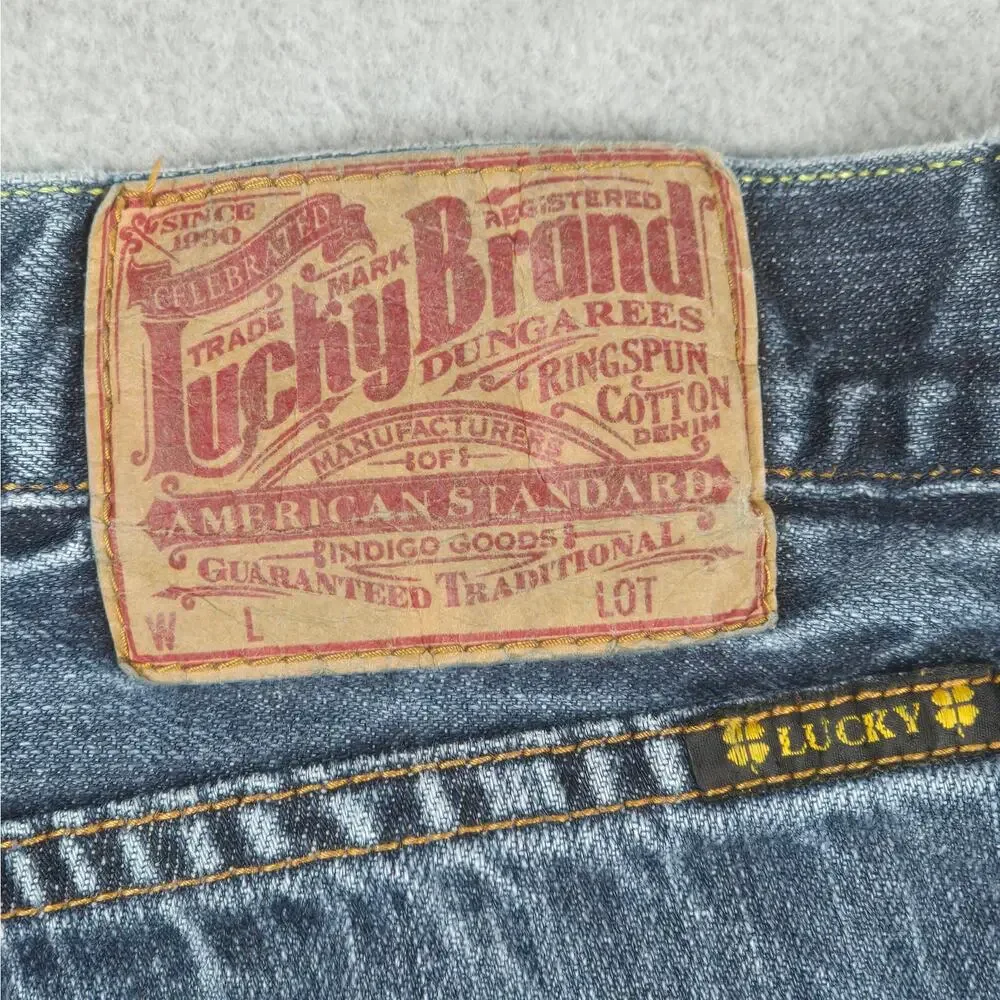 Lucky Brand Mens 36x28 Straight Leg Jeans - Missing Button